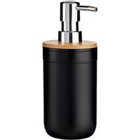 Berilo Zeeppompje/dispenser - kunststof - zwart - 350 ml - navulbaar - keuken/toilet/badkamer