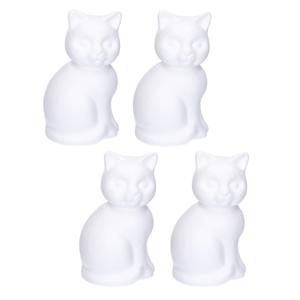 Piepschuim dieren vormen - 4x - poes/kat - wit - 23 cm