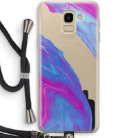 Zweverige regenboog: Samsung Galaxy J6 (2018) Transparant Hoesje met koord