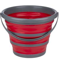 Opvouwbare emmer rood/grijs 10 liter   -