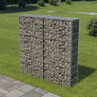 Schanskorf muur met deksels 100x20x100 cm gegalvaniseerd staal - thumbnail