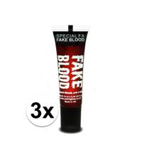 Paint Glow Nep bloed - 3x - schmink/make up tube - 11 ml - Halloween/Horror