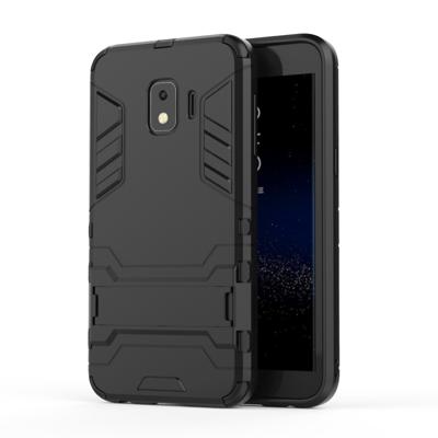 Schokbestendige PC + TPU Case voor Galaxy J2 kern met Holder(Black)