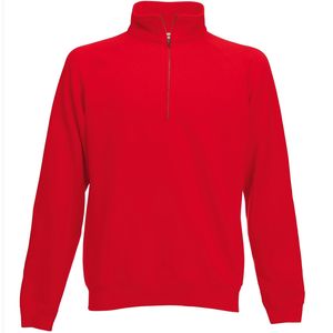 Rode fleece sweater/trui met rits kraag voor heren/volwassenen 2XL (EU 56)  -