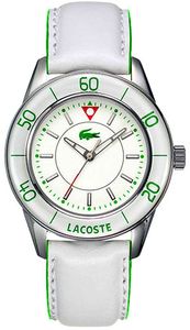 Lacoste horlogeband 2000558 / 2000559 Leder Wit 20mm + wit stiksel