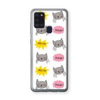 Meow: Samsung Galaxy A21s Transparant Hoesje Meow: Samsung Galaxy A21s Transparant Hoesje