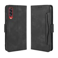 Voor Galaxy A90 5G portemonnee stijl huid voelen kalf patroon lederen draagtas met aparte kaartsleuf (zwart)