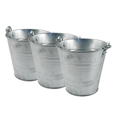 Sorex zinken emmer/bloempot/plantenpot - 3x - 10 liter - Tuindecoratie - Bloememmer