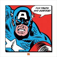 Captain America For Truth and Justice Print 40x40cm