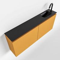 Toiletmeubel Mondiaz Ture | 120 cm | Meubelkleur Ocher | Eden wastafel Urban Rechts | 1 kraangat