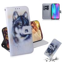 Witte Wolf patroon gekleurde tekening horizontale Flip lederen case voor Huawei Honor quater met houder & card slots & portemonnee