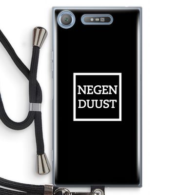 Negenduust black: Sony Xperia XZ1 Transparant Hoesje met koord