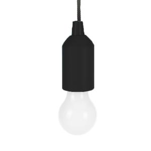 Treklamp LED licht - kunststof - zwart - 15 cm - met koord van 90 cm   -
