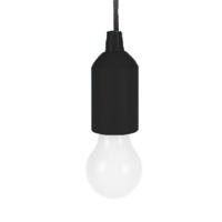 Treklamp LED licht - kunststof - zwart - 15 cm - met koord van 90 cm   - - thumbnail