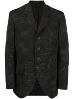 Yohji Yamamoto blazer en laine à imprimé baroque - Noir