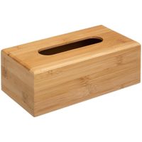 Tissuebox/tissuedoos - bamboe/hout - 25 x 13 x 9 cm - lichtbruin - universeel