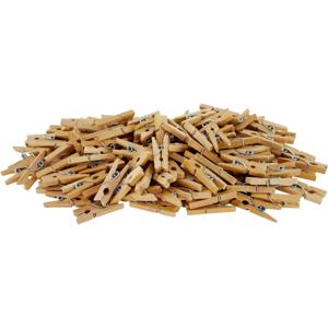 Mini knijpertjes - 100x st - naturel -4.5 cm - hout - miniknijpers - hobby