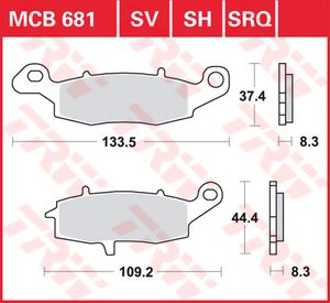 TRW Remblokken, en remschoenen voor de moto, MCB681SRQ