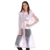 EVA Kanta Conjoined Poncho Edge Design transparante Hat rand regen Covers waterdicht Outdoor regenjas grootte: L geschikt voor 150-170cm Height(Pink