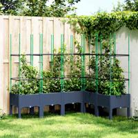 VidaXL Plantenbak met latwerk 160x120x142,5 cm polypropeen grijs