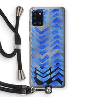 Blauwe pijlen: Samsung Galaxy A31 Transparant Hoesje met koord Blauwe pijlen: Samsung Galaxy A31 Transparant Hoesje met koord