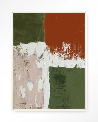 Urban Cotton Wandkleed 'Artistic Chaos' 110 x 145cm in Floating Frame - off white