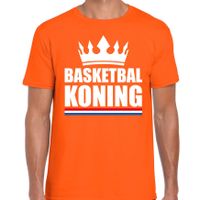 Basketbal koning t-shirt oranje heren - Sport / hobby shirts 2XL  - - thumbnail
