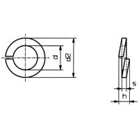 TOOLCRAFT B5 D127:A2K 188667 Veerring Binnendiameter: 5.1 mm M5 DIN 127 Verenstaal 100 stuk(s)