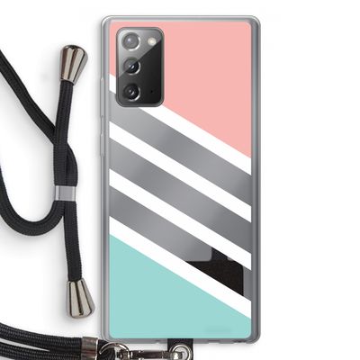 Strepen pastel: Samsung Galaxy Note 20 / Note 20 5G Transparant Hoesje met koord