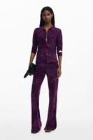 Flared broek met vloeiende textuur - RED - L