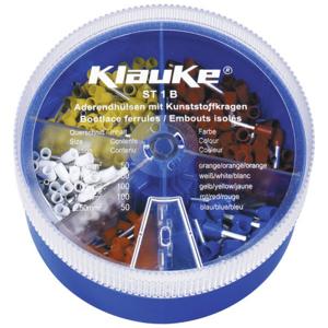 Klauke ST1B Assortiment adereindhulzen 0.5 mm², 0.75 mm², 1. mm², 1.5 mm², 2.5 mm² Deels geïsoleerd Oranje, Wit, Geel, Rood, Blauw 400 onderdelen