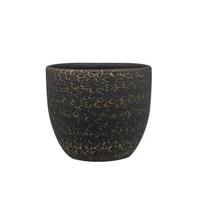 Steege Plantenpot Rinca - zwart - lava look - 16 x 13 cm