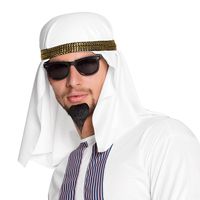 Boland Carnaval verkleed hoed voor een Arabier/Sjeik - hoofddoek wit - heren   - - thumbnail
