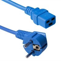 ACT AK5174 Netsnoer CEE 7/7 male (haaks) | C19 | Blauw | 3 meter