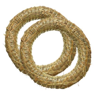 Decoratie krans van stro - 2x - 30 x 5 cm - DIY kransen maken