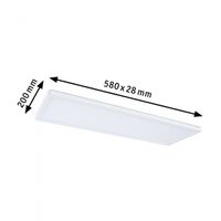 Paulmann 79925 P Atria Shine 22W 3000K 580x200mm ws Kst LED-plafondlamp LED 22 W Wit - thumbnail