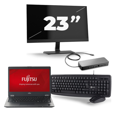 Fujitsu LifeBook U728 - Intel Core i7-8e Generatie - 12 inch - 16GB RAM - 256GB SSD - Windows 11 + 1x 23 inch Monitor
