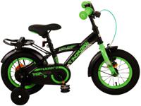 Volare Jongensfiets Thombike 12 Inch 21,5 cm Jongens Terugtraprem Zwart/Groen - thumbnail