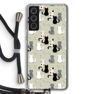 Katten: Samsung Galaxy S21 FE Transparant Hoesje met koord