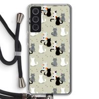 Katten: Samsung Galaxy S21 FE Transparant Hoesje met koord