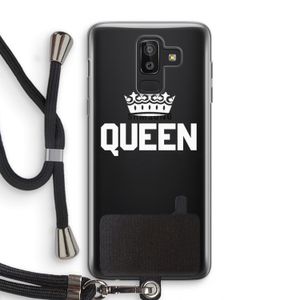 Queen zwart: Samsung Galaxy J8 (2018) Transparant Hoesje met koord