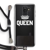 Queen zwart: Samsung Galaxy J8 (2018) Transparant Hoesje met koord