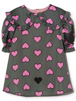 Natasha Zinko Kids robe à imprimé cœurs - Vert