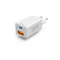 Hama Snellader 1x USB-C PD 1x USB-A QC Mini-oplader 38 W Wit - thumbnail