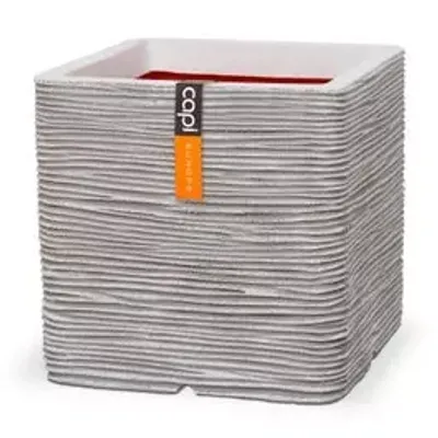 Capi pot vierkant rib - 50 cm ivoor