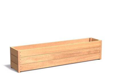 Hardhouten plantenbak CARREZ 200x40x44cm.