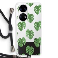 Monstera leaves: Huawei P50 Transparant Hoesje met koord