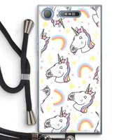 Rainbow Unicorn: Sony Xperia XZ1 Transparant Hoesje met koord