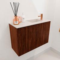 Toiletmeubel Mondiaz Joya Dlux | 60 cm | Meubelkleur Ruby | Faye wastafel Meli Wasbak Rechts | 1 kraangat