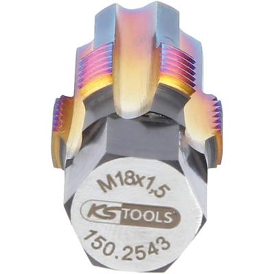 KS Tools 150.2543 Schroefdraad natapper M18 x 1.5 Speciaal gereedschapsstaal 1 stuk(s)